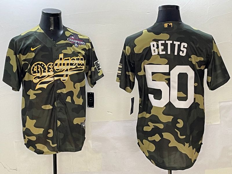 Men Los Angeles Dodgers #50 Betts Camo Joint Name 2025 Nike MLB Jersey style 4